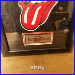 Rolling Stones Full Band Framed Autographed CD Display Tongue COA Rock HOF
