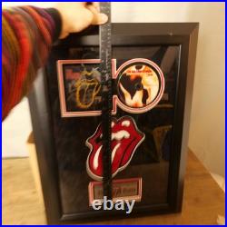 Rolling Stones Full Band Framed Autographed CD Display Tongue COA Rock HOF