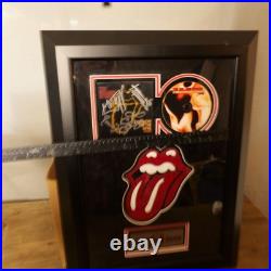 Rolling Stones Full Band Framed Autographed CD Display Tongue COA Rock HOF