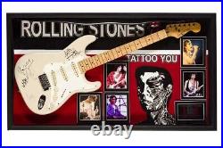 Rolling Stones Fully Signed Guitar On The Body (x5) Full Coa Roger Epperson Nice