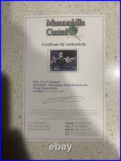 Rolling Stones Hand Signed 8x10 Original Photo, Sign By All 4 Inc Charlie Watts