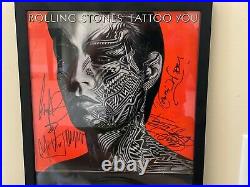 Rolling Stones Hand-signed Framed Tattoo You Lp Autograph All 4! 1997 Nashville