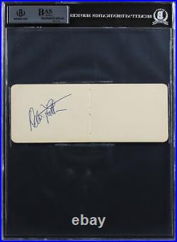 Rolling Stones Jagger, Richards, Wood, Watts & Wyman Signed 3x7.75 Cut BAS Slab