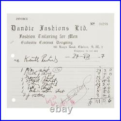 Rolling Stones Keith Richards Signed Invoice 1967 Bill Wyman Collection UK