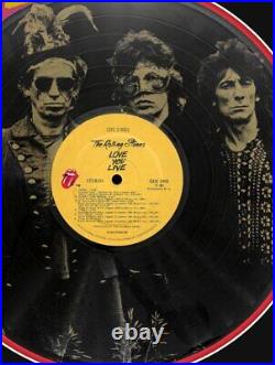 Rolling Stones Laser Etched Black Vinyl Record Reproduction Signed LP Display 2