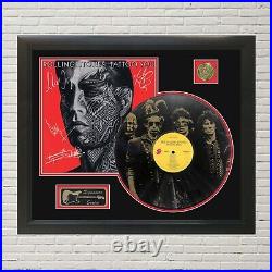 Rolling Stones Laser Etched Black Vinyl Record Reproduction Signed LP Display 4