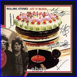 Rolling Stones Let It Bleed Custom Etched Reproduction Signed LP Display
