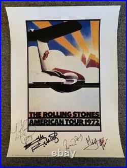 Rolling Stones Lithograph Autographed 1972 American Tour