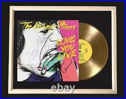 Rolling Stones Love You Live Autographed Framed Vinyl Gold Record Signed Framed