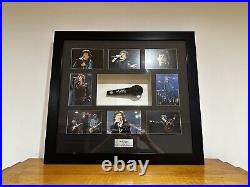 Rolling Stones Mick Jagger Signed Microphone Framed In Display With COA