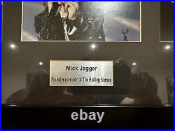 Rolling Stones Mick Jagger Signed Microphone Framed In Display With COA