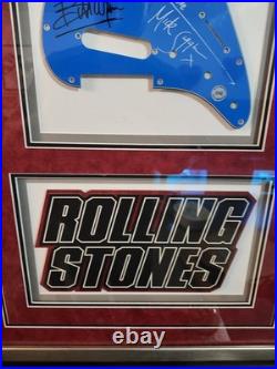 Rolling Stones Multi-Signed Guitar Pickguard Display ACS Certified Framed Me