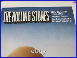 Rolling Stones New Zealand 1973 Tour Print Poster SIGNED Ian McCausland 19x27