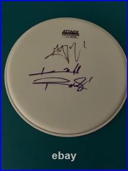 Rolling Stones Original Signed Drumhead by Mick Jagger and Kieth Richards
