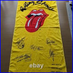 Rolling Stones Printed Signed Bath Towel STEELE WHEEL TOUR 1990