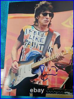 Rolling Stones Ronnie Woods autographed 11x14 concert photo PSA DNA Certified