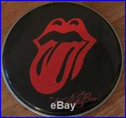 Rolling Stones Signed Autographed Drum Head, Charlie Watts