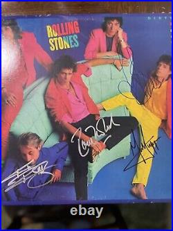 Rolling Stones Signed Dirty Work Lp Cover Promotional Very Rare 4 Signatures