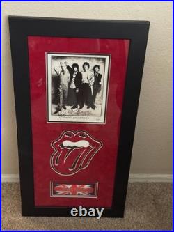 Rolling Stones Signed Framed Photo Jagger Richards Wood Watts with COA