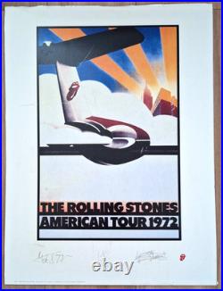 Rolling Stones Signed Lithograph Poster American Tour 1972 Keith Richards Jagger