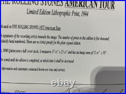Rolling Stones Signed Lithograph Poster American Tour 1972 Keith Richards Jagger
