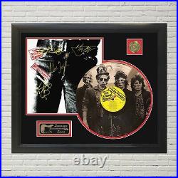 Rolling Stones Sticky Fingers Custom Etched Reproduction Signed LP Display