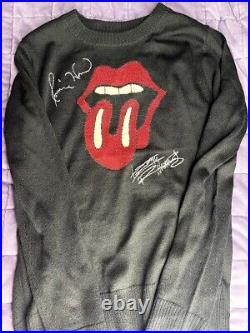 Rolling Stones Stoned Immaculate Autograph Tongue logo Sweater Size M Tour Shirt