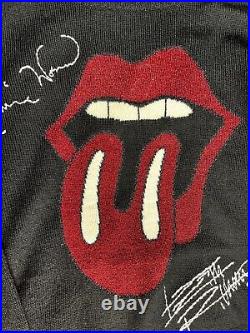 Rolling Stones Stoned Immaculate Autograph Tongue logo Sweater Size M Tour Shirt