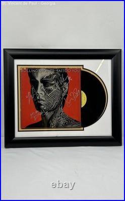 Rolling Stones Tattoo You Album Signed With COA Jagger, Richards, Wood, & Watts VG