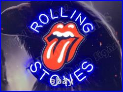Rolling Stones Tongue Lips 24x20 Vivid LED Neon Sign Light Lamp With Dimmer KM