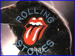 Rolling Stones Tongue Lips 24x20 Vivid LED Neon Sign Light Lamp With Dimmer KM