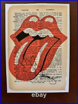 Rolling Stones Tongue & Lips Cut Sheet Photo 8.25X 11.5-Signed & Authenticated