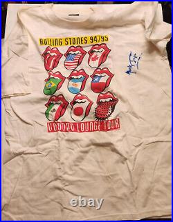 Rolling Stones VooDoo Lounge 1994 95 SIGNED Concert T-Shirt XLarge