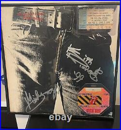 Rolling Stones autographed album, Sticky Fingers, signed 1999