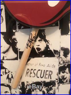 Rolling Stones autographed signed drumsticks Exile on Main Street shadow box