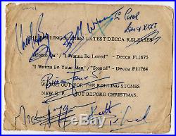 Rolling Stones band signed autographed Fan Club card! RARE! Guaranteed Authentic