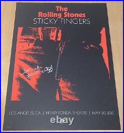 Rolling Stones signed Sticky Fingers poster Keith Richards 5/20/15 Fonda LA