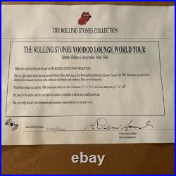 Rolling Stones voodoo lounge tour framed 1994-1995 signed and authentic. Framed