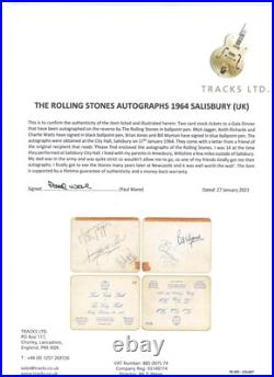 Rolling stones Gala Dinner ticket autographs Salisbury 1964