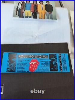 Rolling stones signed autographed Whole Band In Photo. Plus Real Unused Ticket