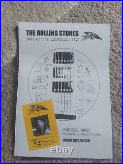 Ron Wood Rolling Stones Autograph Painted Set List Book Heavy Signed Original