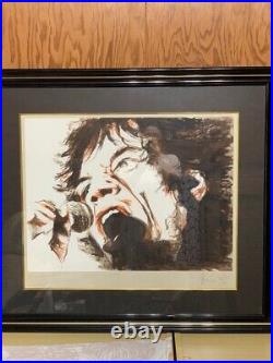 Ron Wood Silkscreen Edition Autographed Framed Mick Jagger Rolling Stones