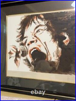 Ron Wood Silkscreen Edition Autographed Framed Mick Jagger Rolling Stones