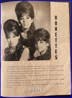 Ronettes & Rolling Stones 1964 Concert Programme Signed by Ronnie Spector