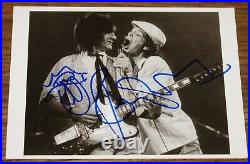 Ronnie Ron Wood Signed Postcard With Rolling Stones Lips In Person Uacc Dealer