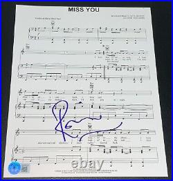 Ronnie Ron Wood Signed The Rolling Stones Miss You Lyric Sheet Music BAS COA