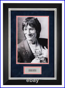 Ronnie WOOD SIGNED & FRAMED 12X8 Photo THE ROLLING STONES AFTAL COA