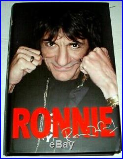 Ronnie Wood Autographed Ronnie Uk 1st Hardback Book Rolling Stones Like New Ron