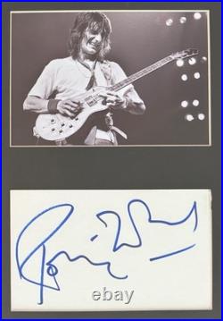 Ronnie Wood Rolling Stones Guitarist, (12'x8' inch) Hand Signed Card & AFTAL COA