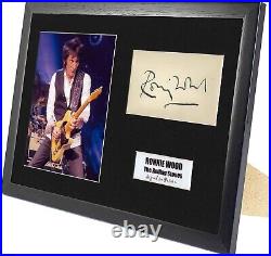 Ronnie Wood Rolling Stones Hand Signed Autograph Mounted/Framed A4 Tribute COA